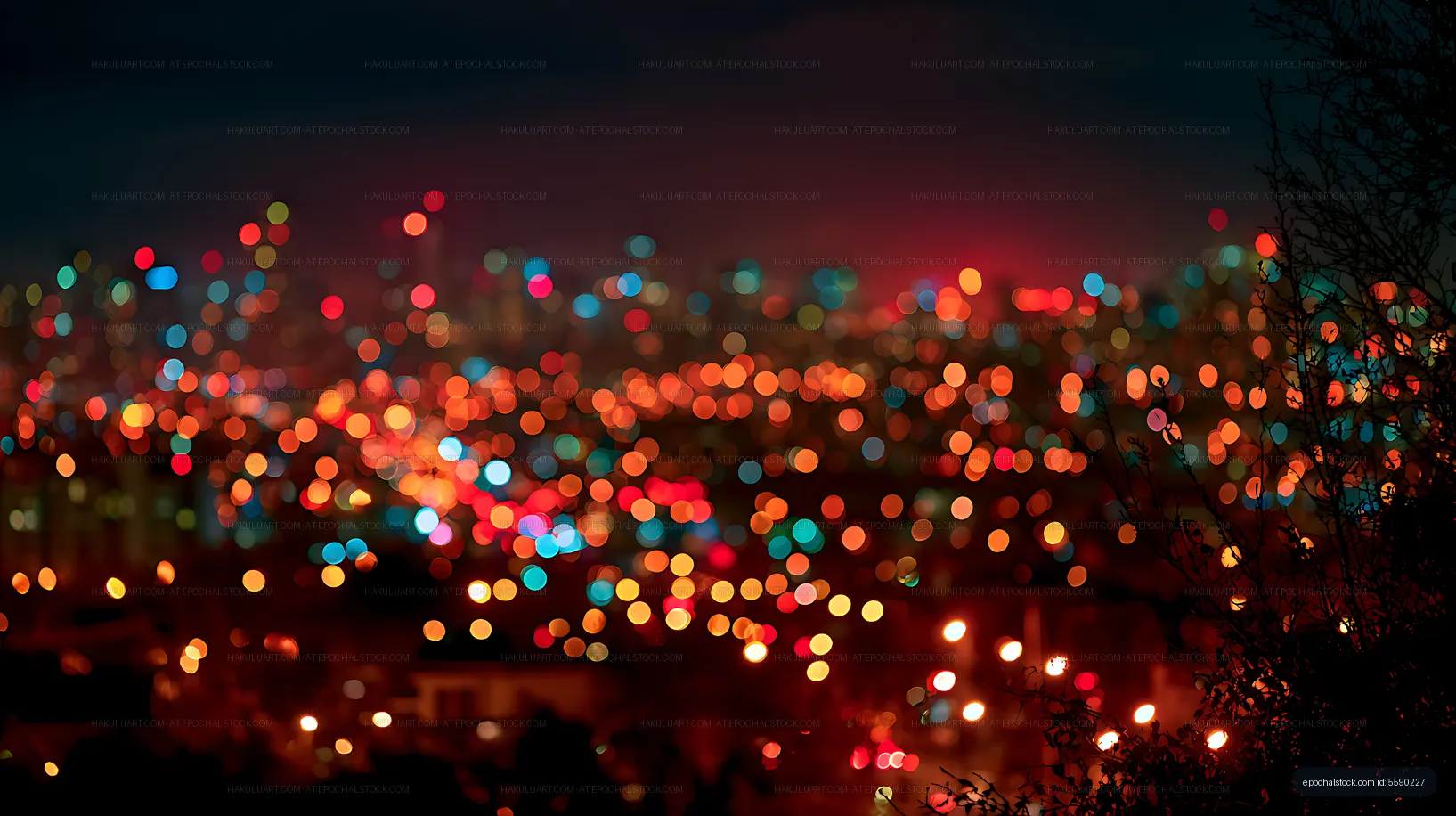 Abstract colorful bokeh city lights