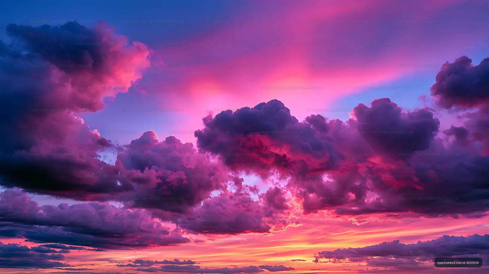 Colorful dramatic cloudscape at sunset