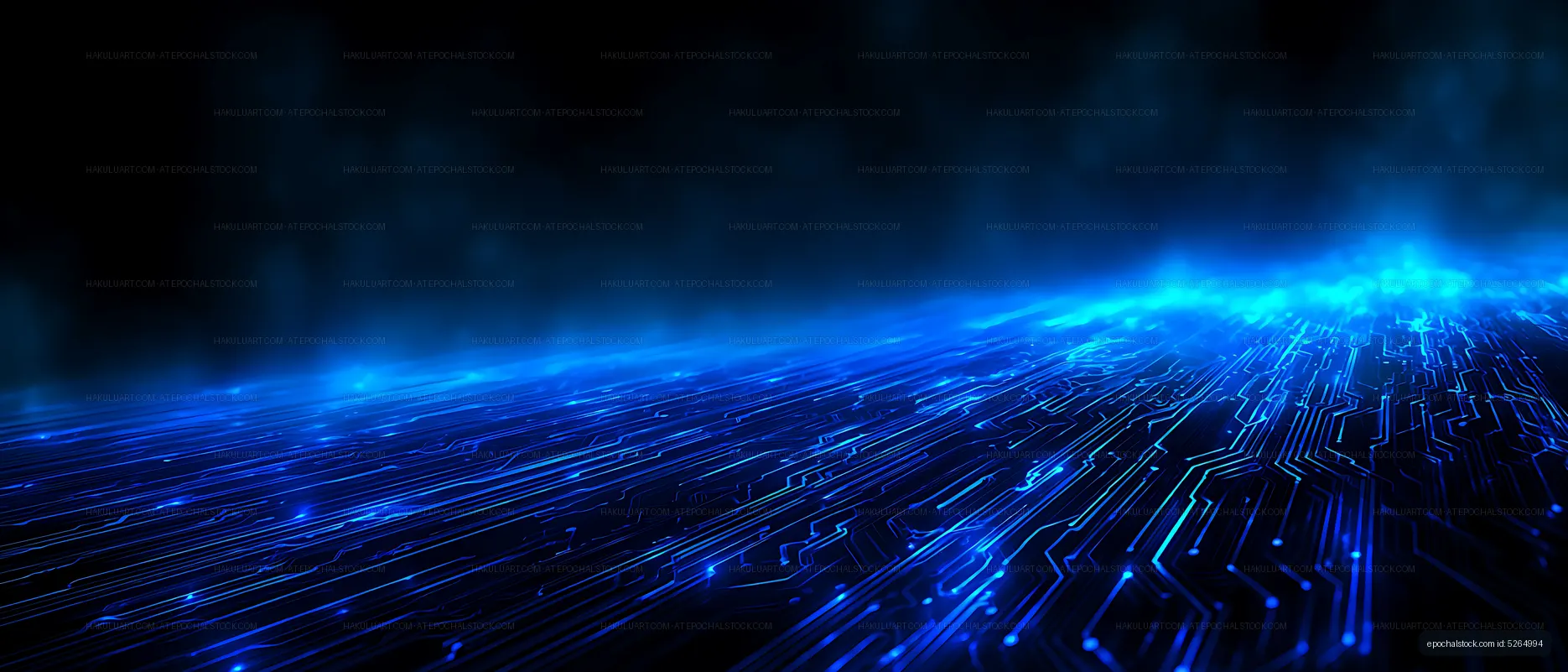 Futuristic blue electronic circuit pattern