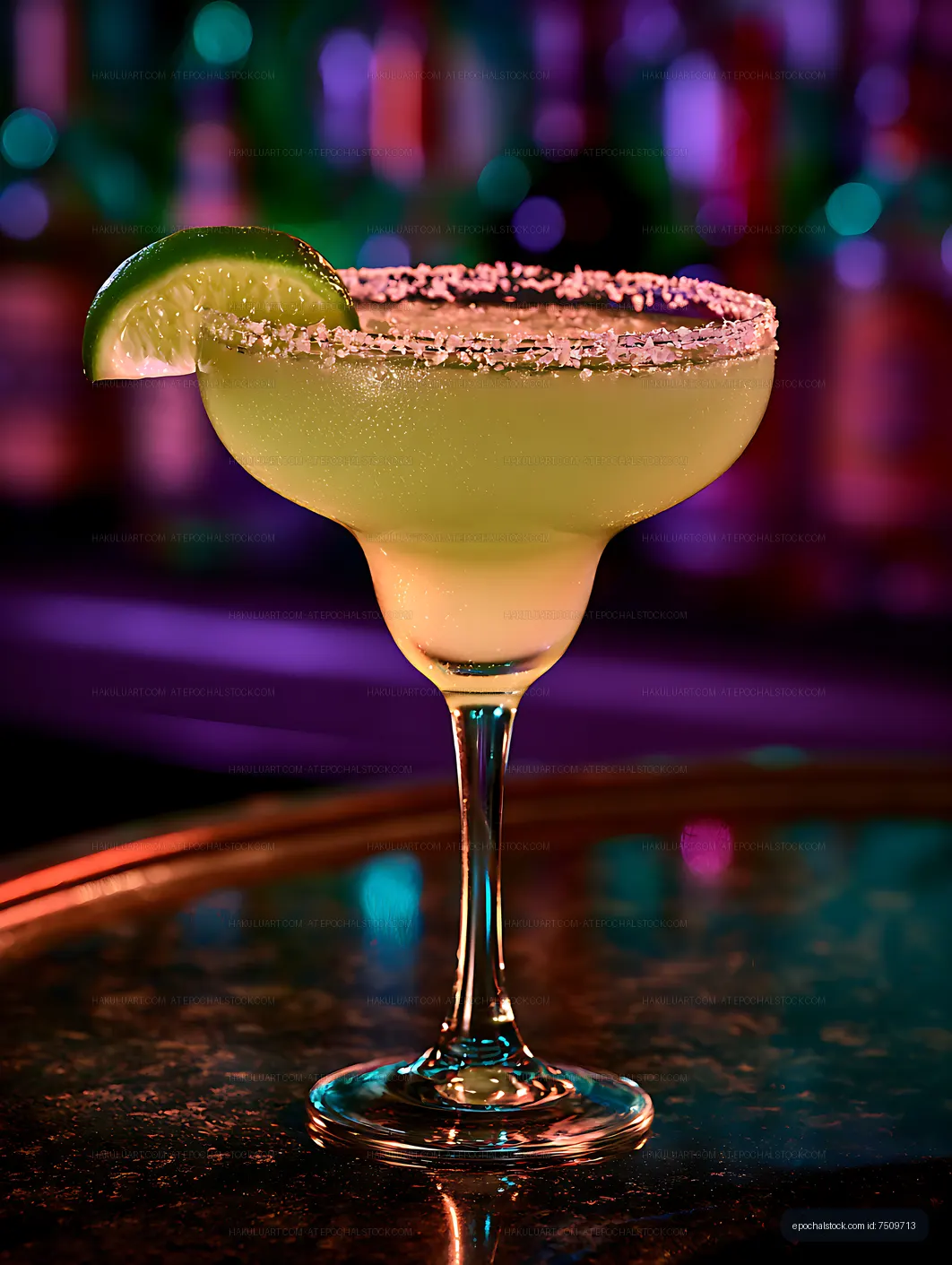 Citrus cocktail with salt rim and lime garnish