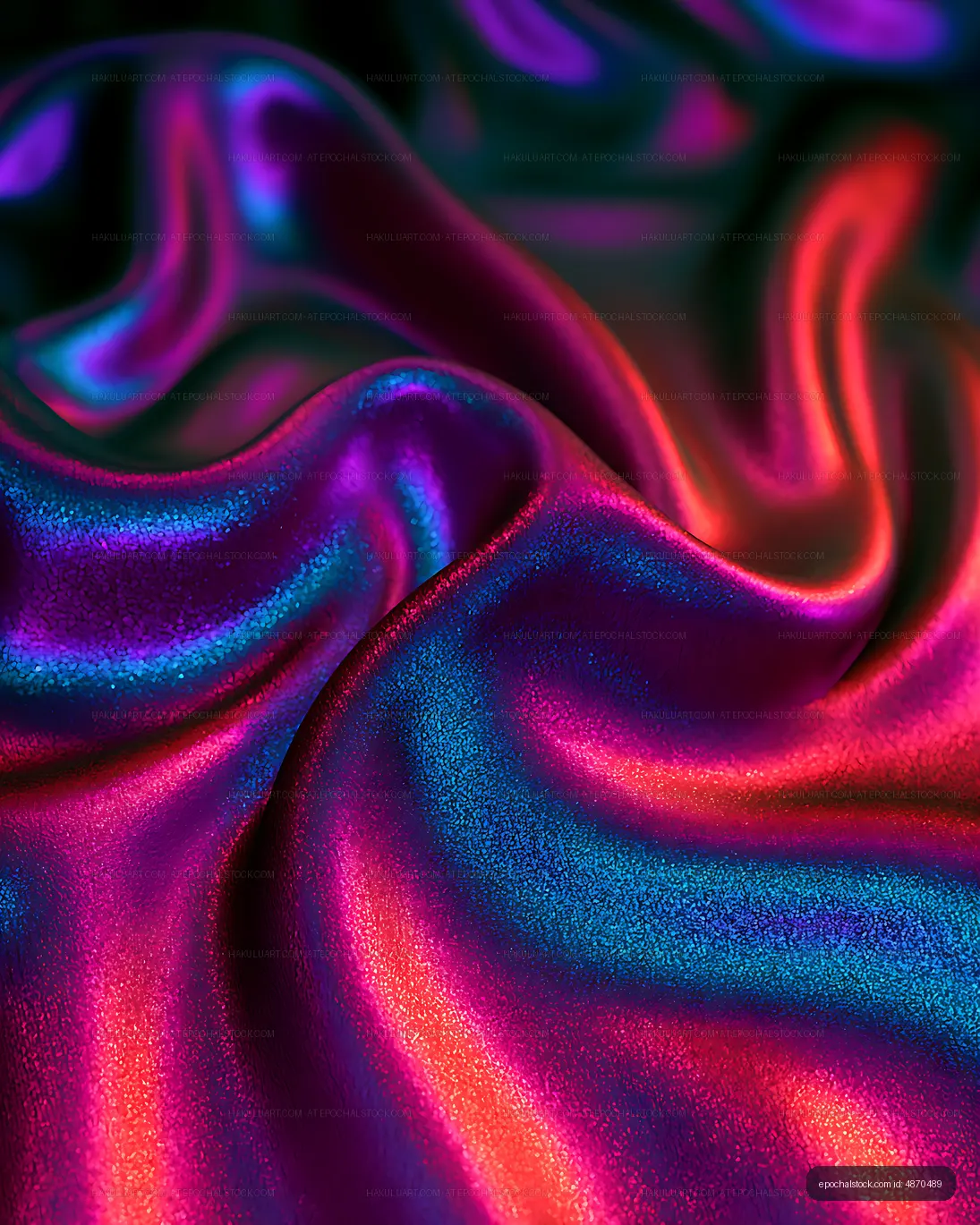 Luminous multicolor fabric folds in close-up