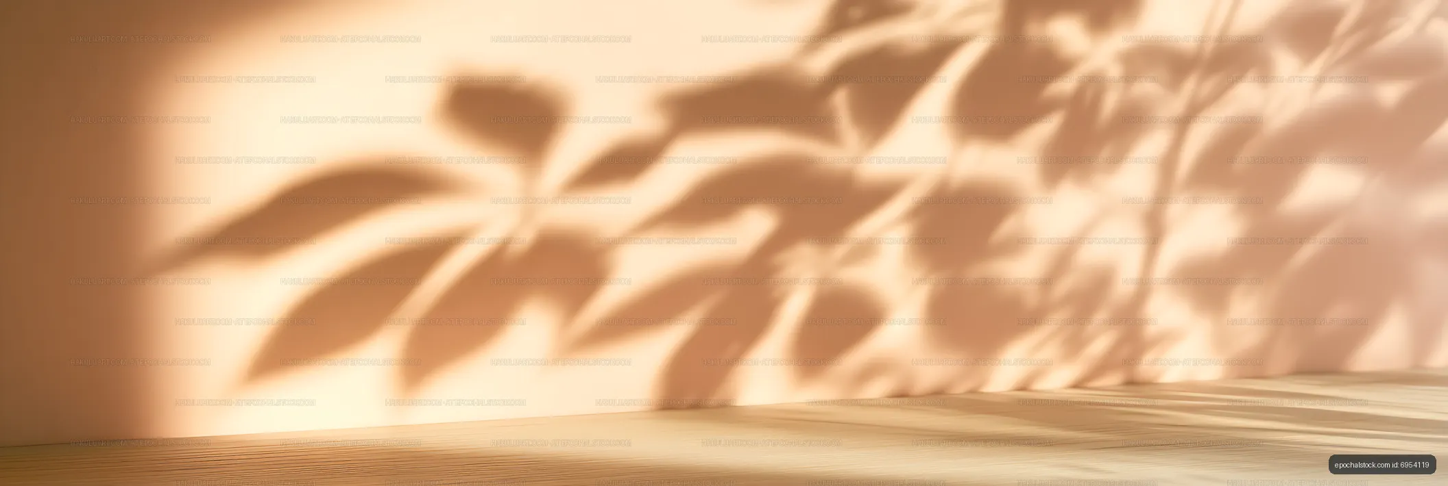 Soft Botanical Shadows on a Warm Minimalist Background