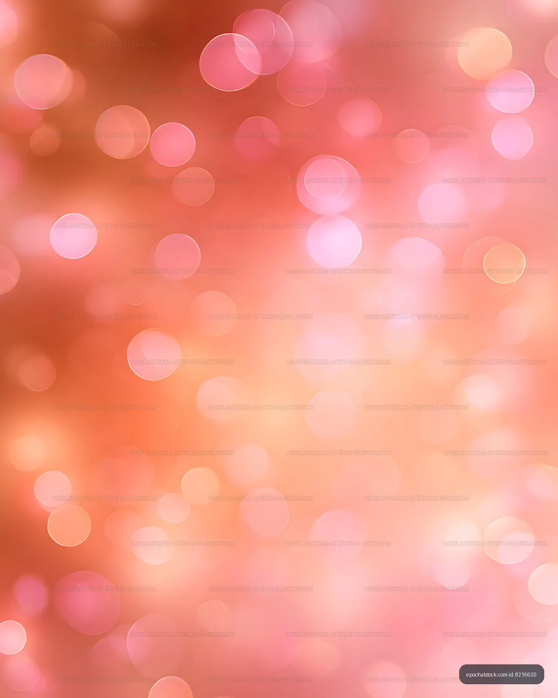 Warm Coral Bokeh Glow with Pink Circular Lights