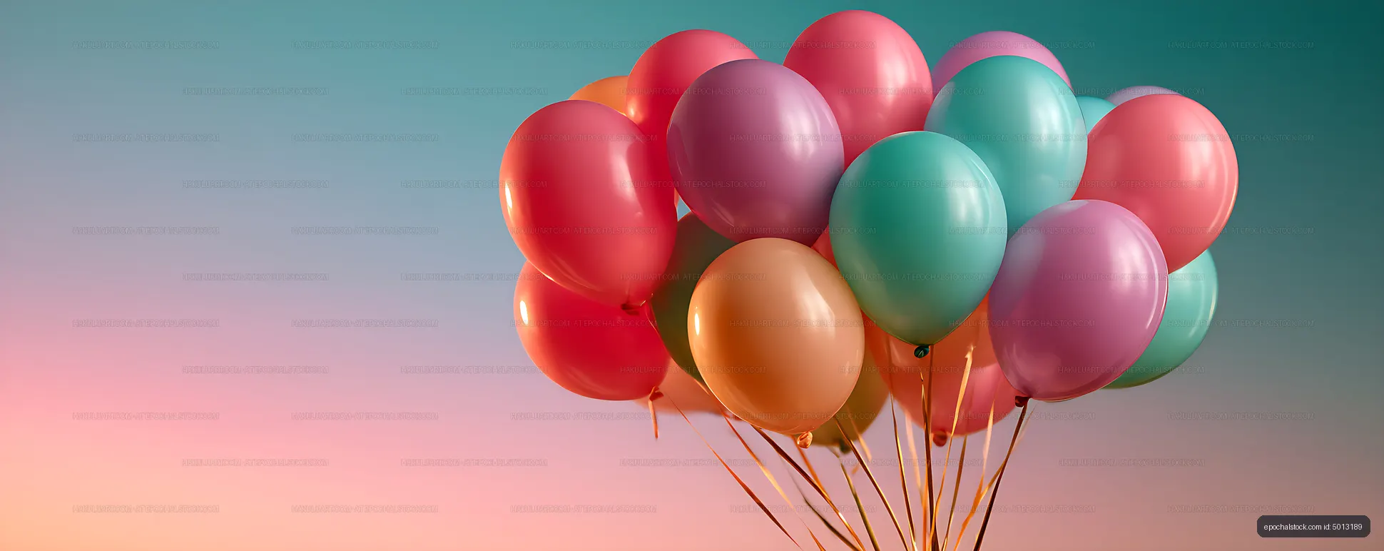 Festive Balloon Bouquet on a Soft Pastel Background