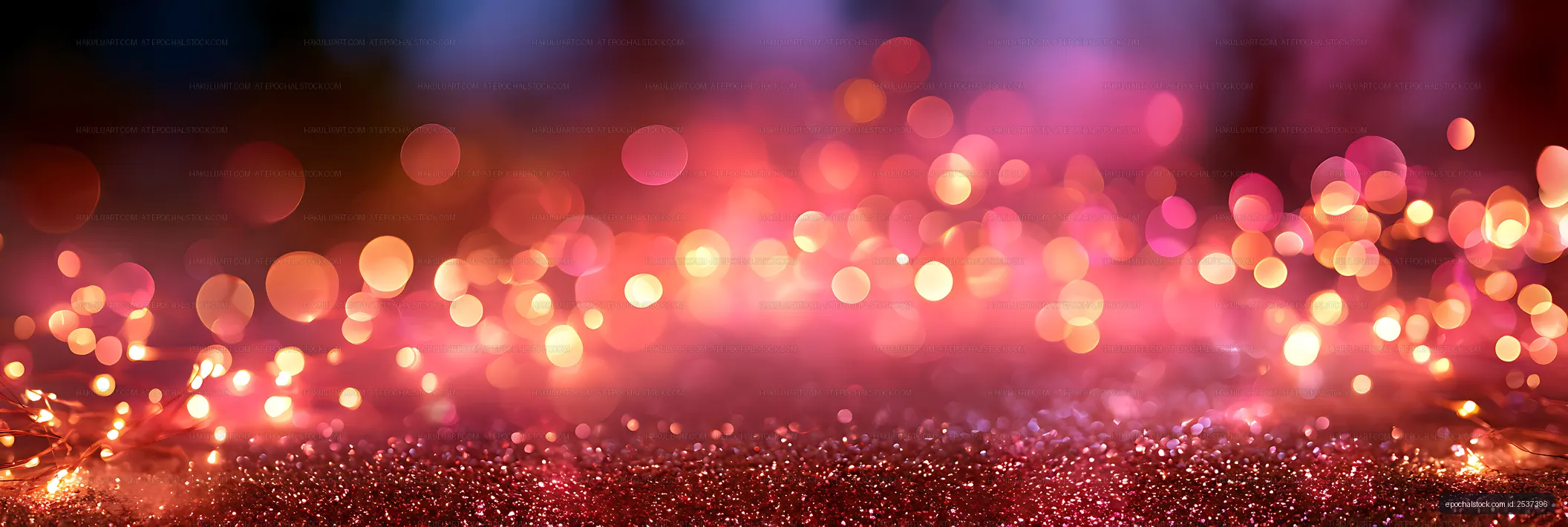 Glowing Pink Glitter Surface with Warm Bokeh Lights
