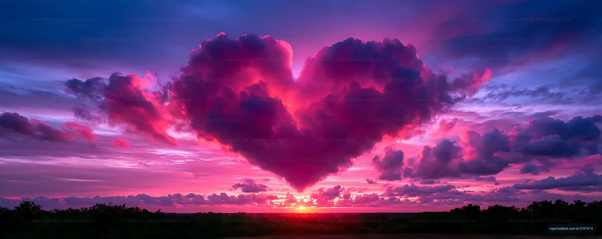 Pink and purple storm clouds at sunset