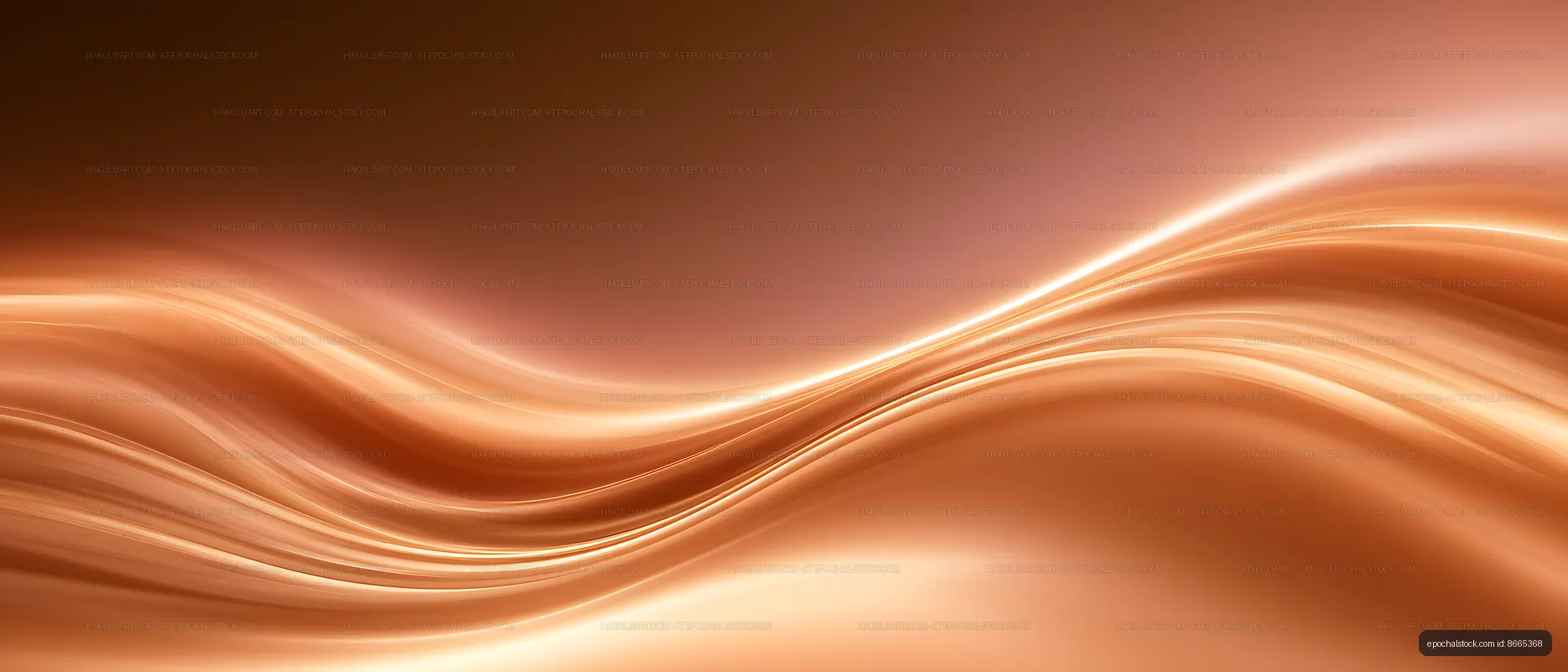 Copper light waves on an abstract orange background