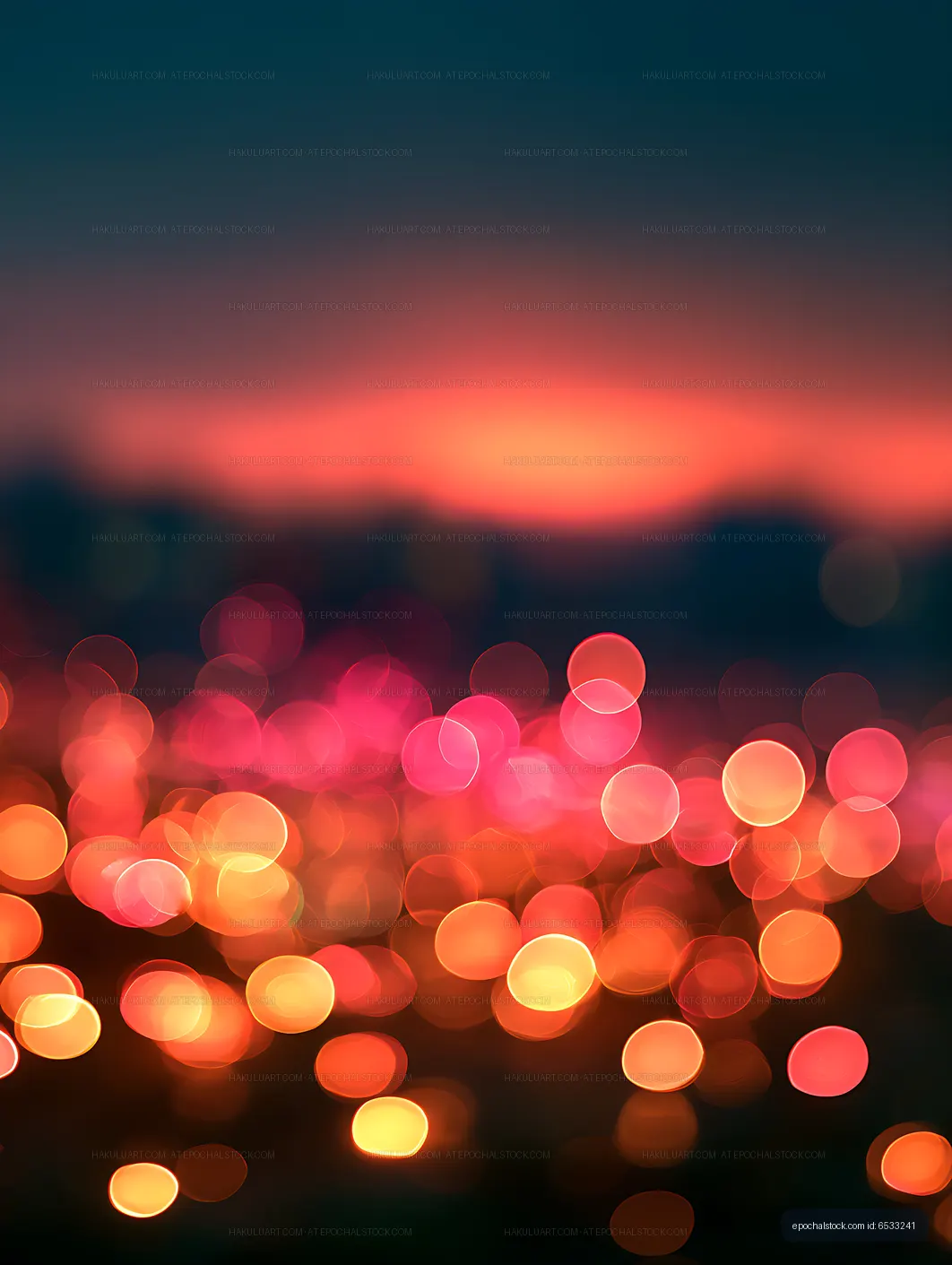 Vibrant abstract bokeh glow with colorful light circles