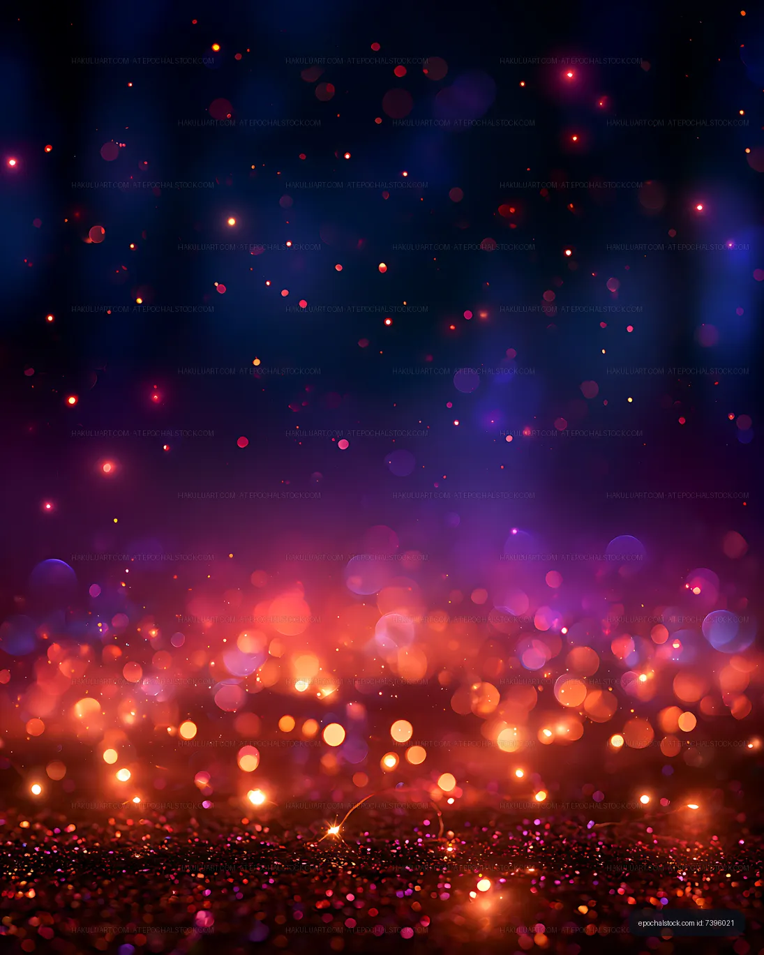 Abstract colorful bokeh glow over a sparkling surface