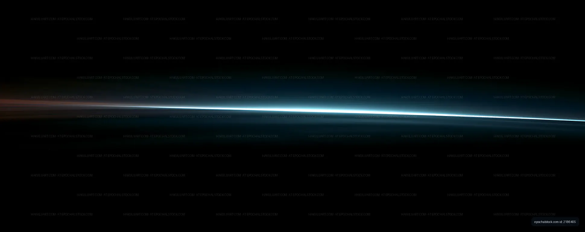 Blue glowing horizon-like light streak on black
