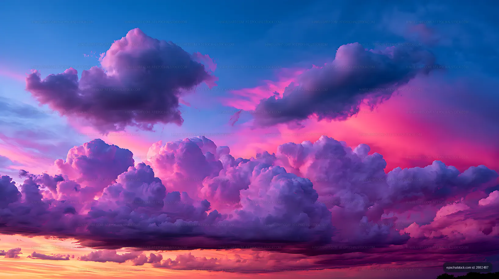 Pink and purple sunset cloudscape