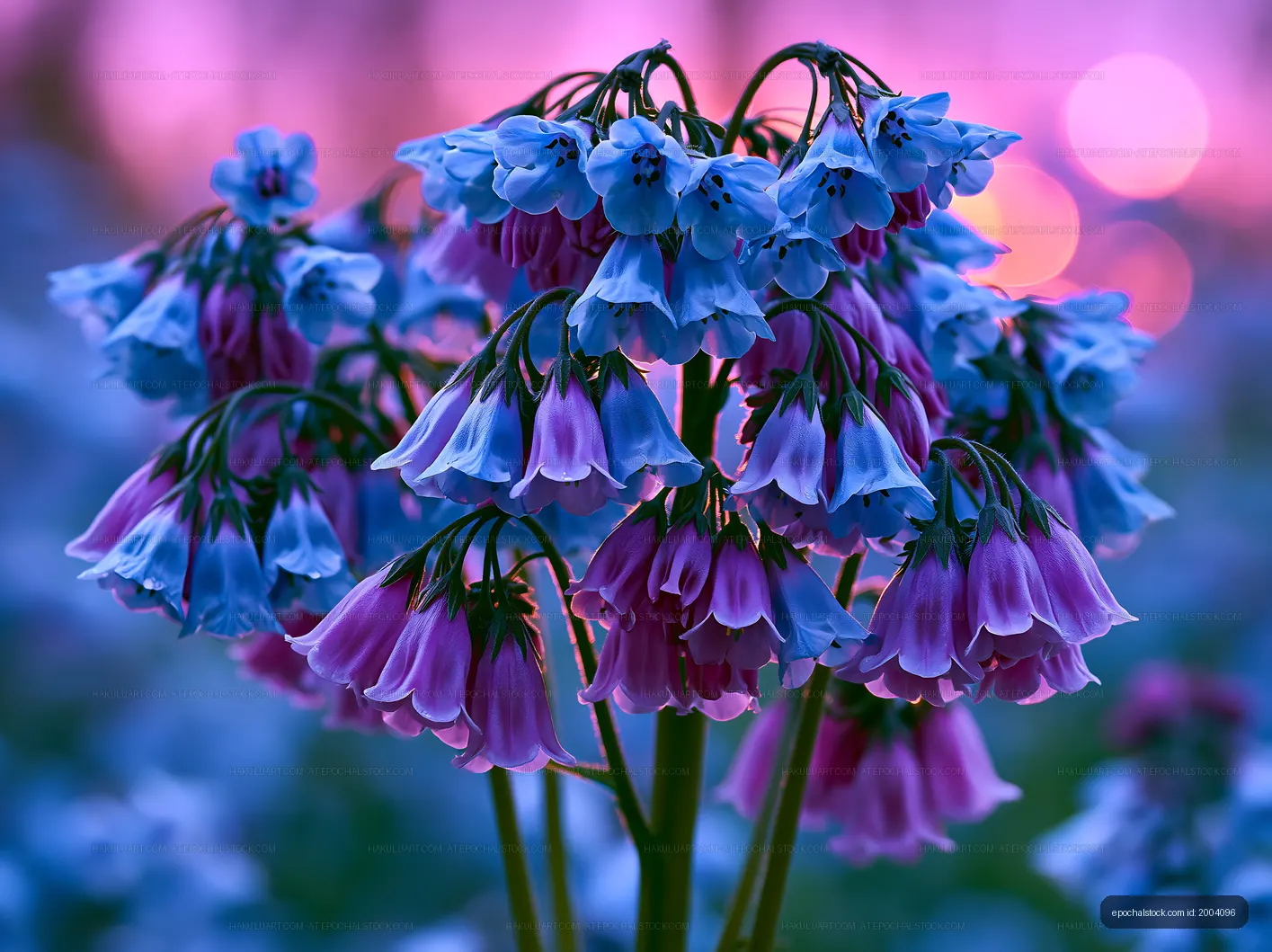 Colorful flowers in bloom during sunset
