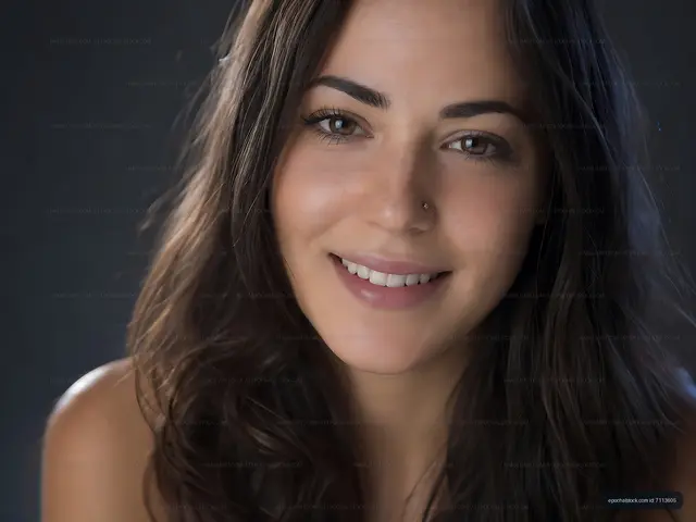 Young woman with long dark hair smiling at the camera