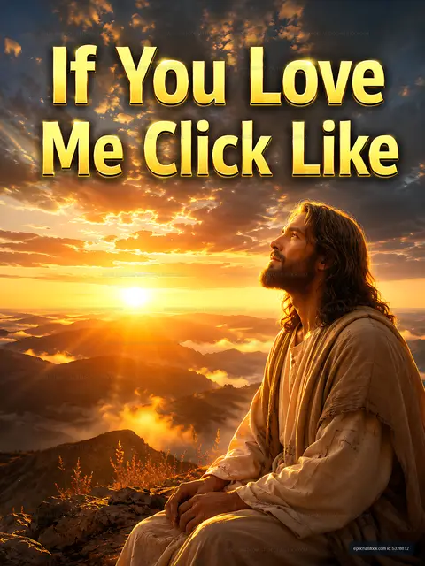 Sunset view of a man looking up with a message about love