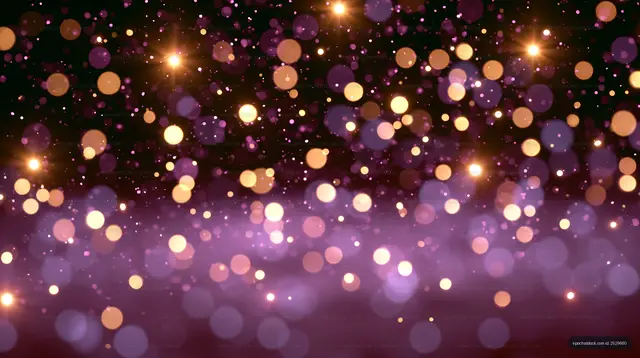 Colorful bokeh effect with light spots on dark background