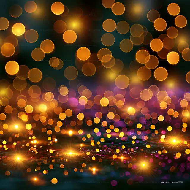 Colorful bokeh lights create a vibrant background for celebrations