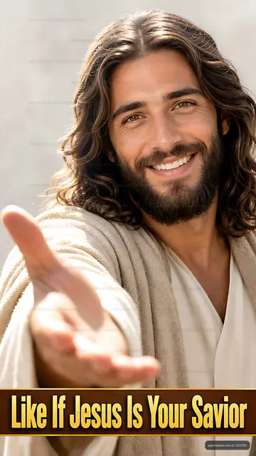 Man with long hair reaching out with hand and smiling