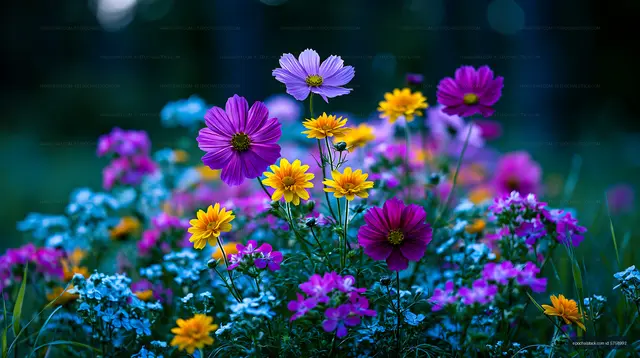 Colorful flowers bloom in a garden during daylight