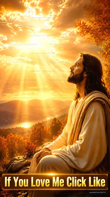 Sunlight streaming down on a man in a white robe outdoors