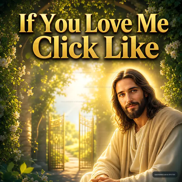 Man in white robe stands in garden with bright light