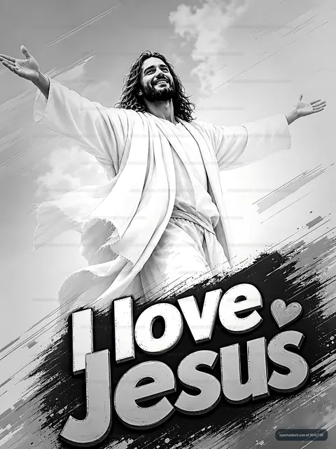 Jesus with open arms expressing love and joy