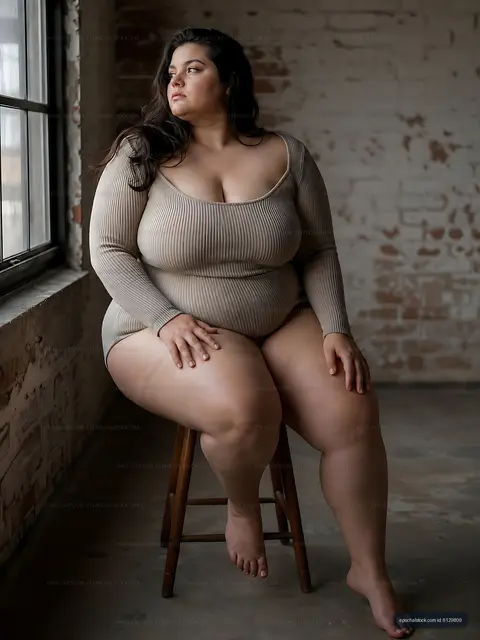 Woman sitting on stool by window in a minimal indoor setting