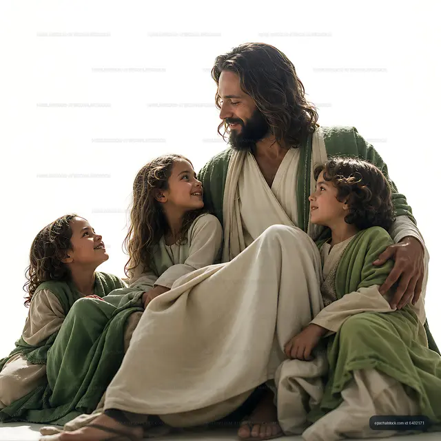 Joyful moments shared between a man and three children