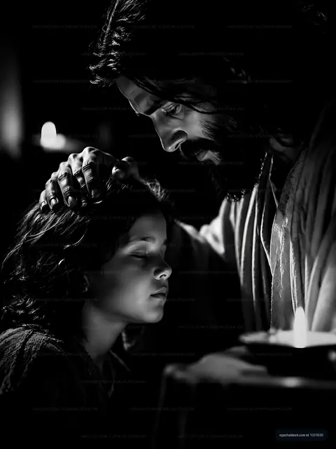 Father and son sharing a moment by candlelight