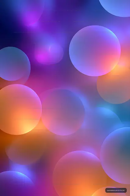 Colorful abstract bubbles on a gradient background