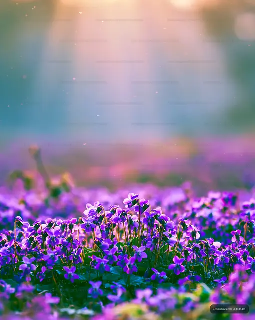 Flowers bloom under sunlight in a vibrant field