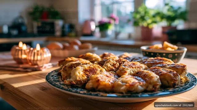 Delicious homemade snacks served on a wooden table