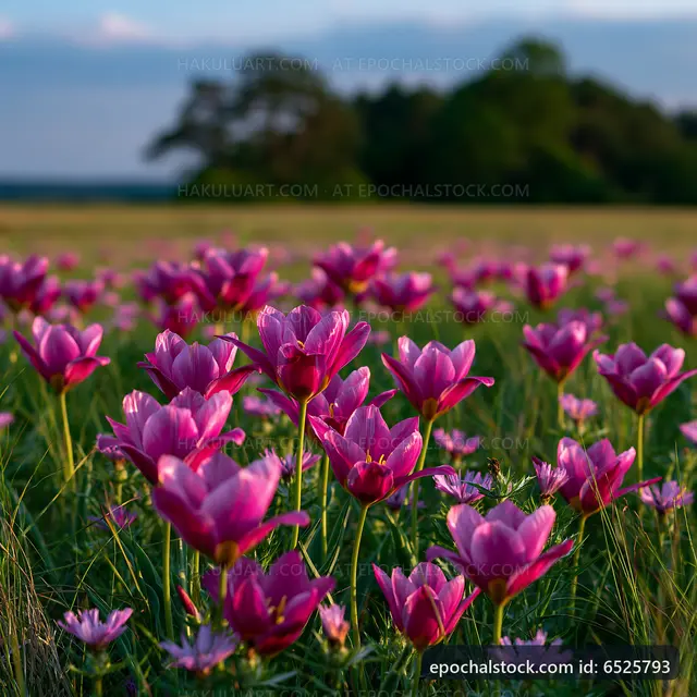 Field of blooming pink flowers during daytime