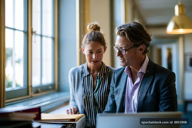 Business colleagues working together in modern office space