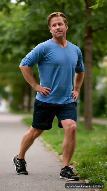 Man jogging on walkway in city park during daytime