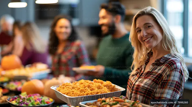 Gathering at home for a meal with friends and family
