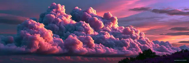 Colorful clouds fill the sky during sunset