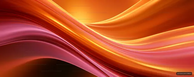 Colorful abstract waves in shades of orange and pink