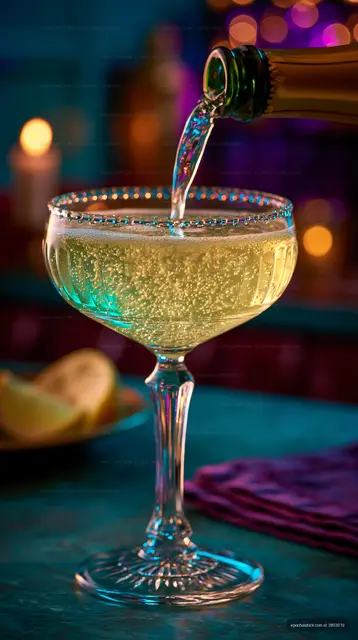 Elegant cocktail being poured into a glass