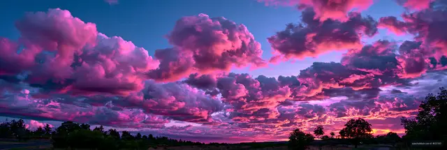 Vibrant sunset sky with colorful clouds at dusk