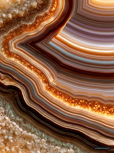 Natural patterns in brown and white stone with mineral texture