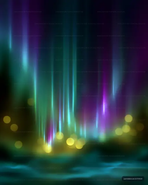 Vivid auroras illuminate the night sky over a dark landscape