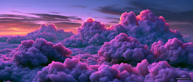 Colorful clouds at sunset in the evening sky