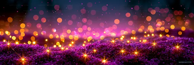 Sparkling lights on purple ground with bokeh effect