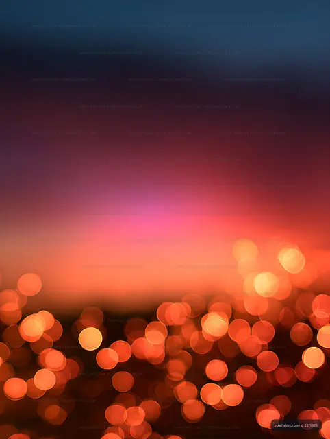 Colorful blurred lights during sunset