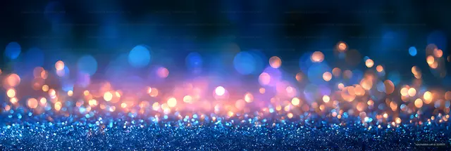 Colorful bokeh lights create a festive atmosphere in the background