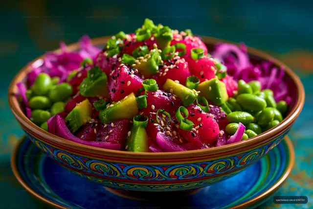 Vibrant bowl of fresh salad with vegetables and tuna