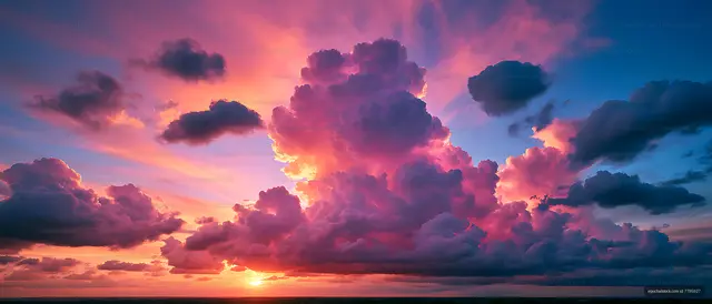 Colorful clouds at sunset in the sky