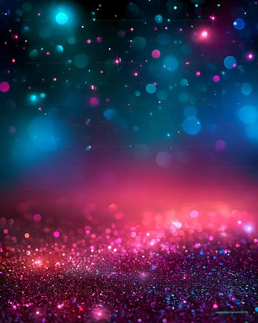 Colorful bokeh lights on dark background for creative designs
