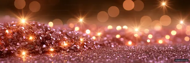 Shimmering glitter with soft bokeh lights in the background