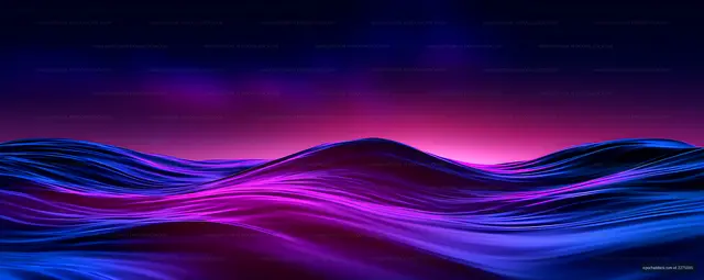 Abstract waves in vibrant colors during twilight